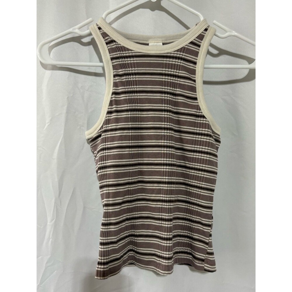 PINK Victoria's Secret Striped Multi-Rib Cotton Tank size XS